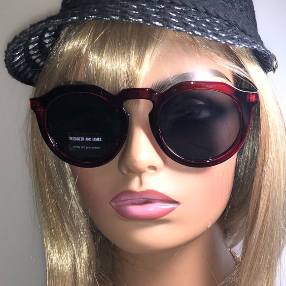 Elizabeth and James Red Geometric Sunglasses - Picture 1 of 7